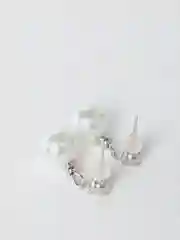 Серый серьги-подвески удлиненные, с имитацией жемчуга, женские