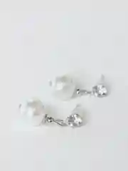 Серый серьги-подвески удлиненные, с имитацией жемчуга, женские