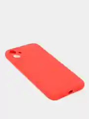 Красный чехол Silicone Case iPhone 11 с защитой камеры с бархатной подкладкой