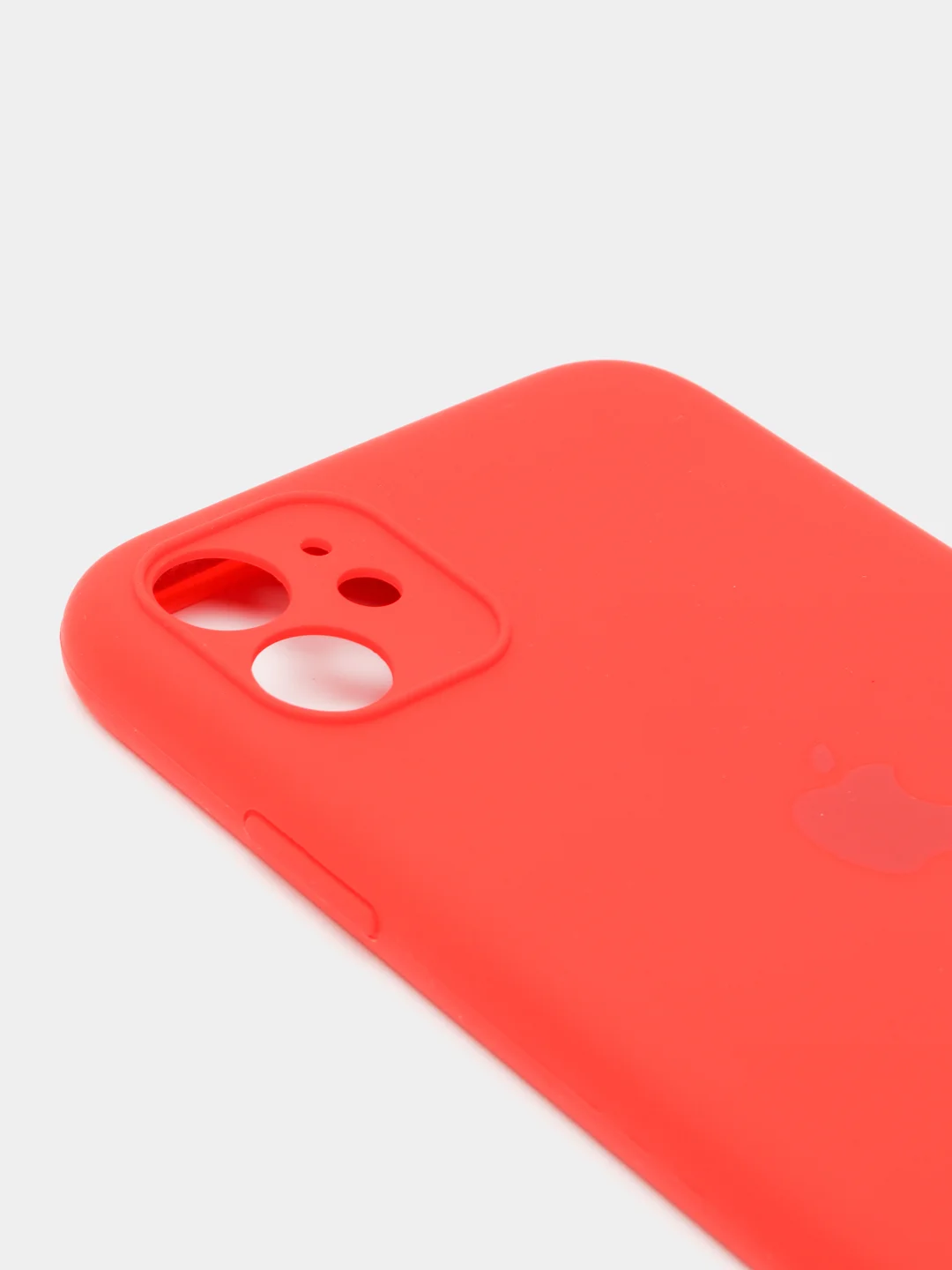 Красный чехол Silicone Case iPhone 11 с защитой камеры с бархатной подкладкой