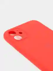 Красный чехол Silicone Case iPhone 11 с защитой камеры с бархатной подкладкой