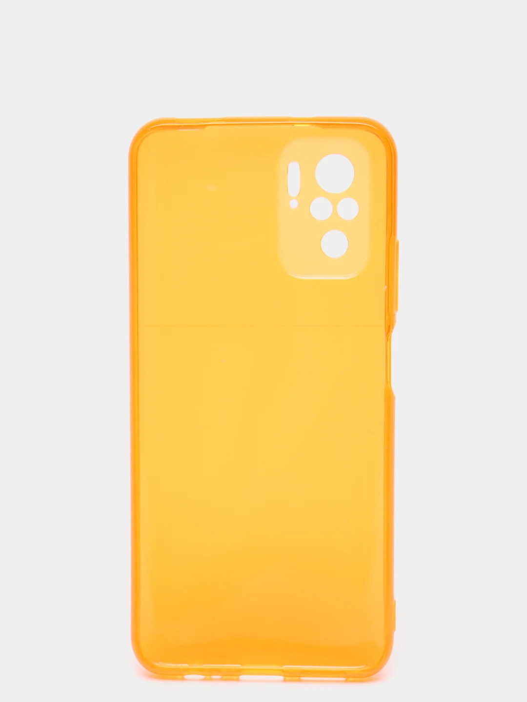Оранжевый чехол прозрачный для Xiaomi Redmi Note 10 / Note 10S, Poco M5s плотный неоновый с оттенком