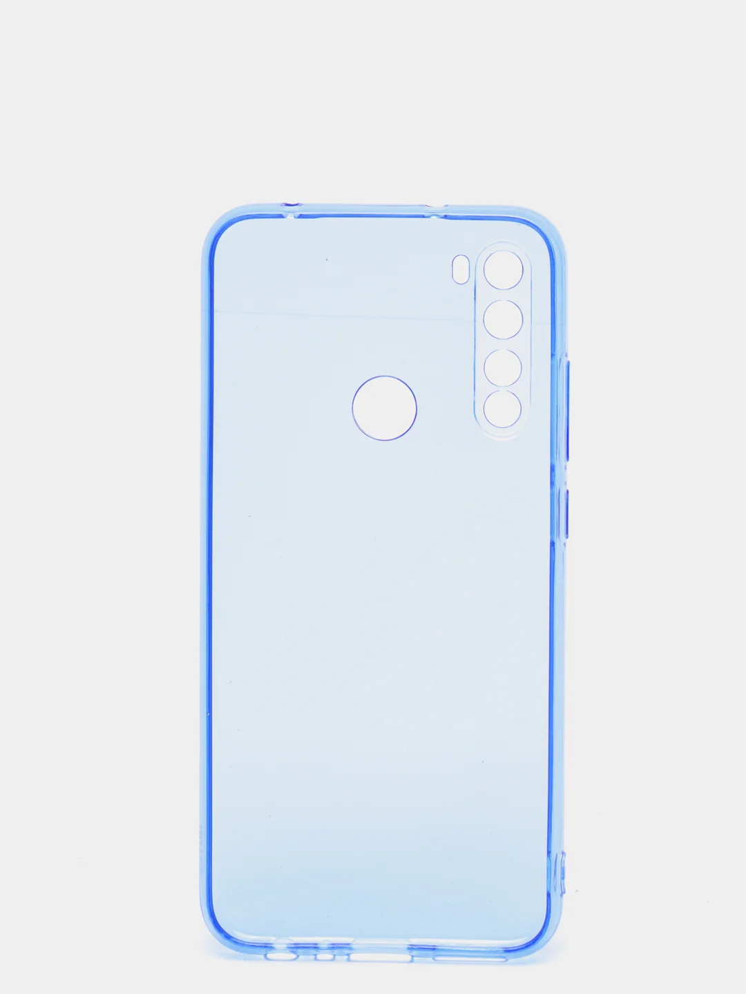 Голубой чехол Xiaomi Redmi Note 8, Note 8 2021, Редми Нот 8 прозрачный плотный неоновый с оттенком