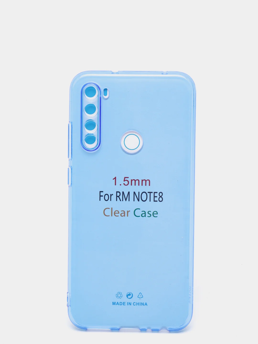 Голубой чехол Xiaomi Redmi Note 8, Note 8 2021, Редми Нот 8 прозрачный плотный неоновый с оттенком