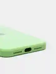Салатовый чехол для iPhone Xr/ 11/ 12/ mini/ Pro/ ProMax, силиконовый со стеклянной панелью