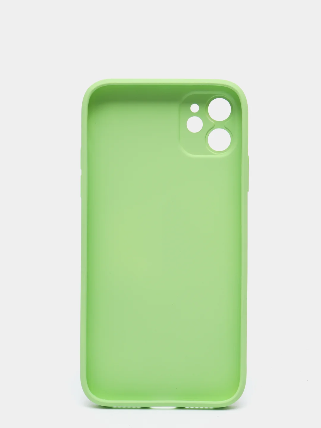Салатовый чехол для iPhone Xr/ 11/ 12/ mini/ Pro/ ProMax, силиконовый со стеклянной панелью