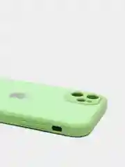 Салатовый чехол для iPhone Xr/ 11/ 12/ mini/ Pro/ ProMax, силиконовый со стеклянной панелью