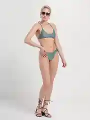 Зеленый купальник женский, раздельный