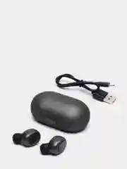 Черный беспроводные Bluetooth-наушники вакуумные, с зарядным чехлом, TWS, T1
