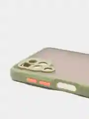 Лесной зеленый чехол на Samsung Galaxy (Галакси) A12, M12, пластиковый, матовый, с цветными кнопками