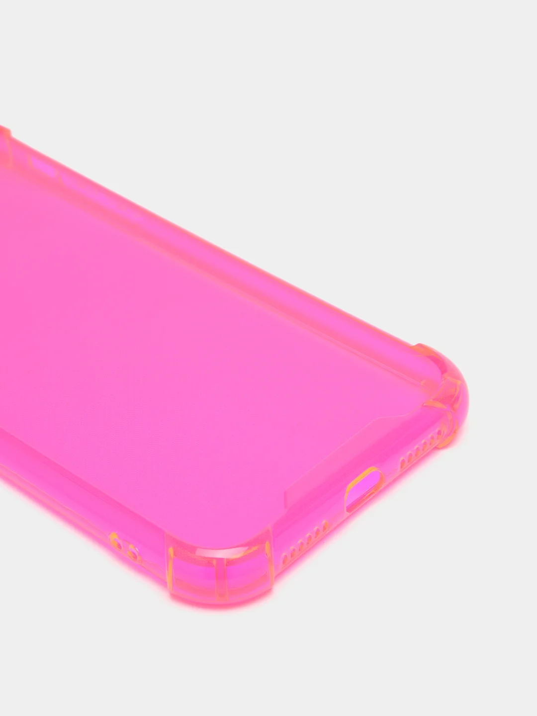 Красный силиконовый прозрачный противоударный, неоновый чехол для iPhone 11 / 12 с защитой камеры