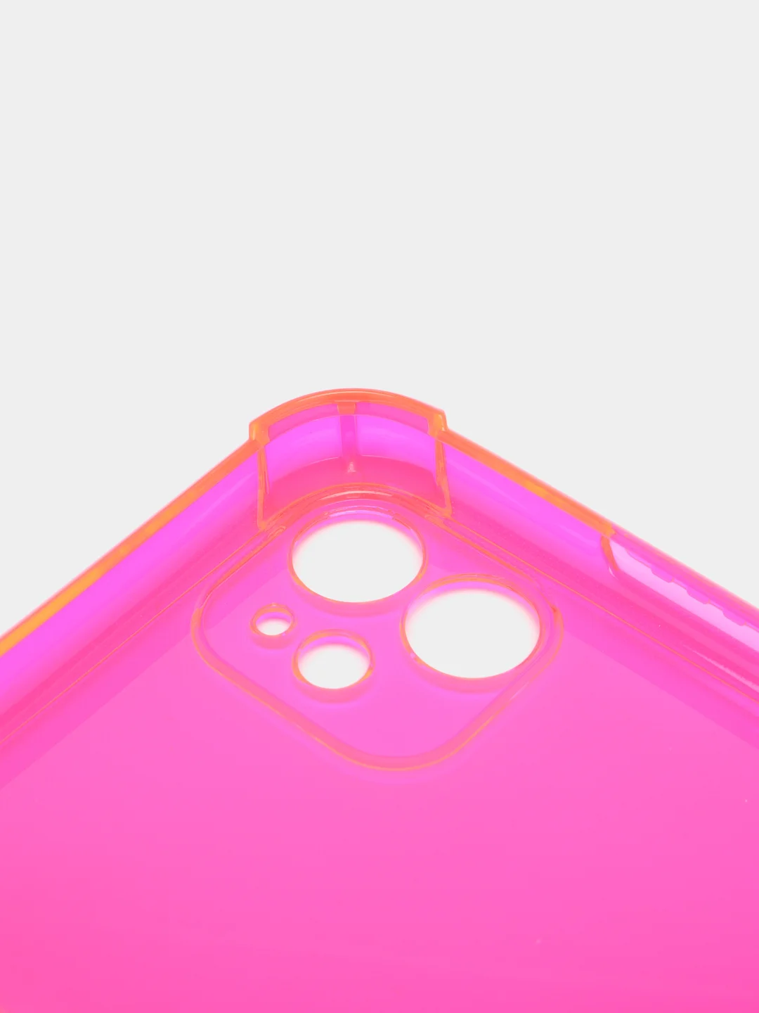 Красный силиконовый прозрачный противоударный, неоновый чехол для iPhone 11 / 12 с защитой камеры