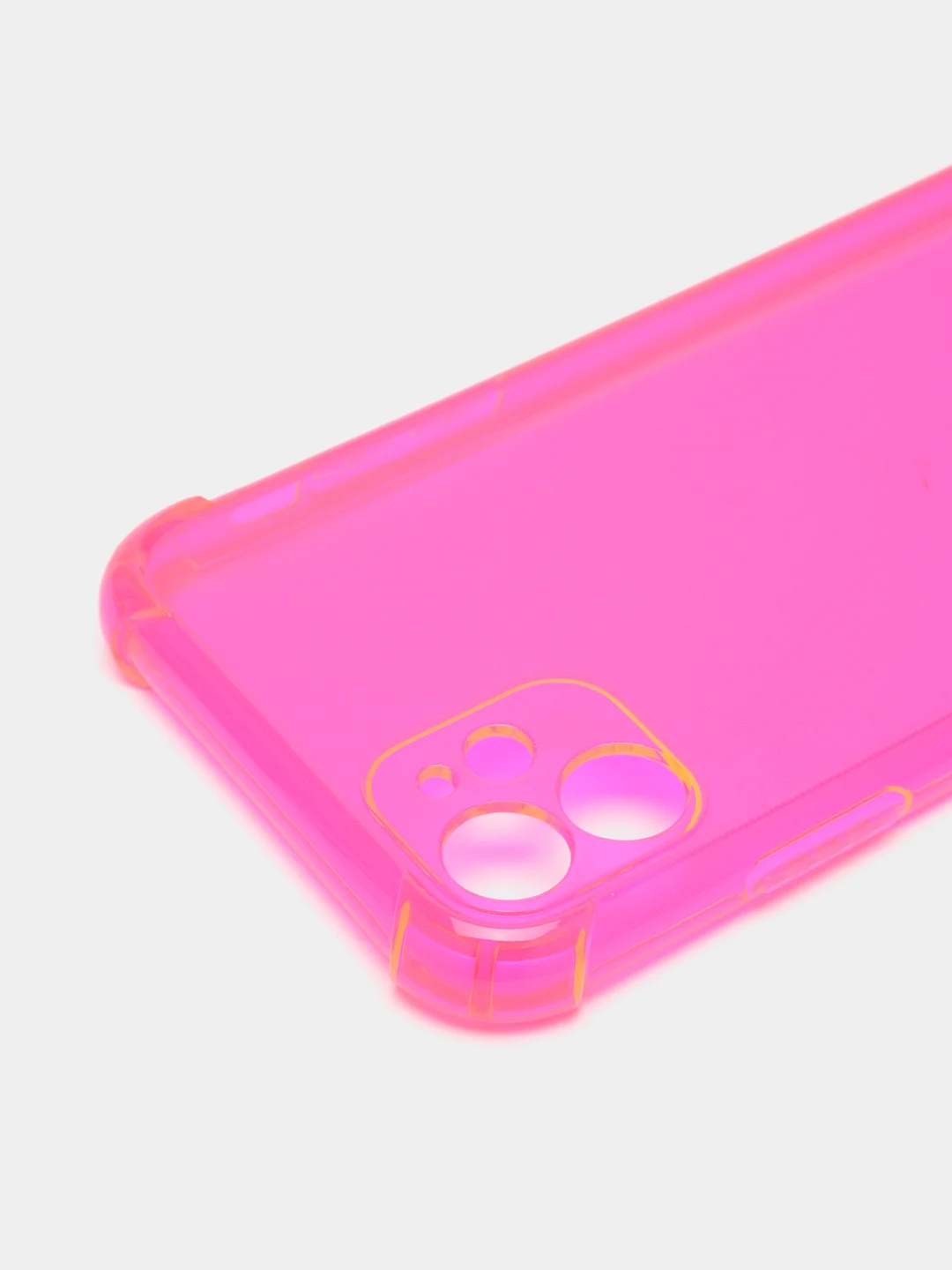Красный силиконовый прозрачный противоударный, неоновый чехол для iPhone 11 / 12 с защитой камеры