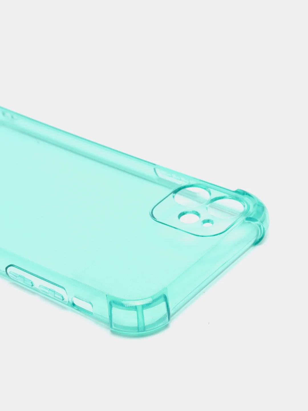 Белый силиконовый прозрачный противоударный, неоновый чехол для iPhone 11 / 12 с защитой камеры