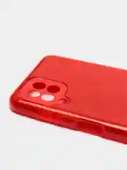 Красный чехол Samsung Galaxy A22 4G, M22, Самсунг Галакси А22 4G, М22 блестящий с защитой камеры
