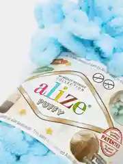 Голубой пряжа Alize Puffy