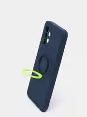 Темно-синий чехол Samsung Galaxy A32 4G, Самсунг Галакси А32, силиконовый, с кольцом-держателем