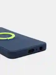 Темно-синий чехол Samsung Galaxy A32 4G, Самсунг Галакси А32, силиконовый, с кольцом-держателем
