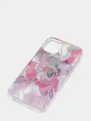 Фиолетовый чехол для iPhone 12/12 Pro/12 Mini с цветочным узором, блестки