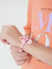 Коралловый меланж подарочный набор детский бусы и браслет