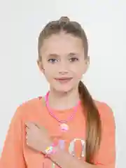 Коралловый подарочный набор детский бусы и браслет