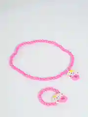 Коралловый подарочный набор детский бусы и браслет