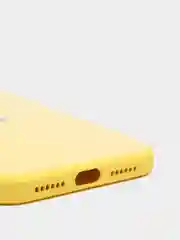 Желтый чехол для iPhone Xr/ 11/ 12/ mini/ Pro/ ProMax, силиконовый со стеклянной панелью