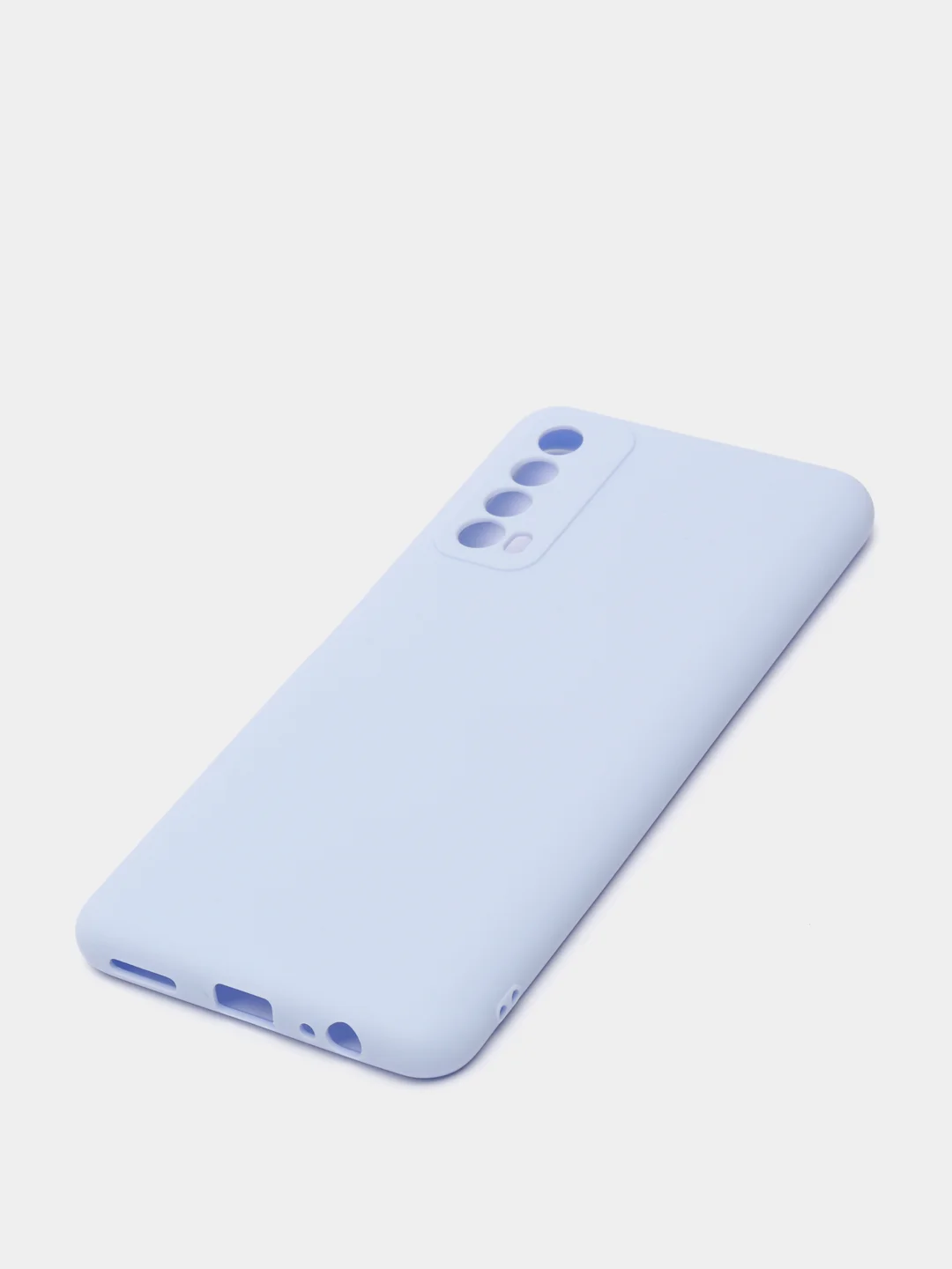 Голубой чехол силиконовый Huawei P Smart 2021 (Хуавей П Смарт 2021) с защитой камеры