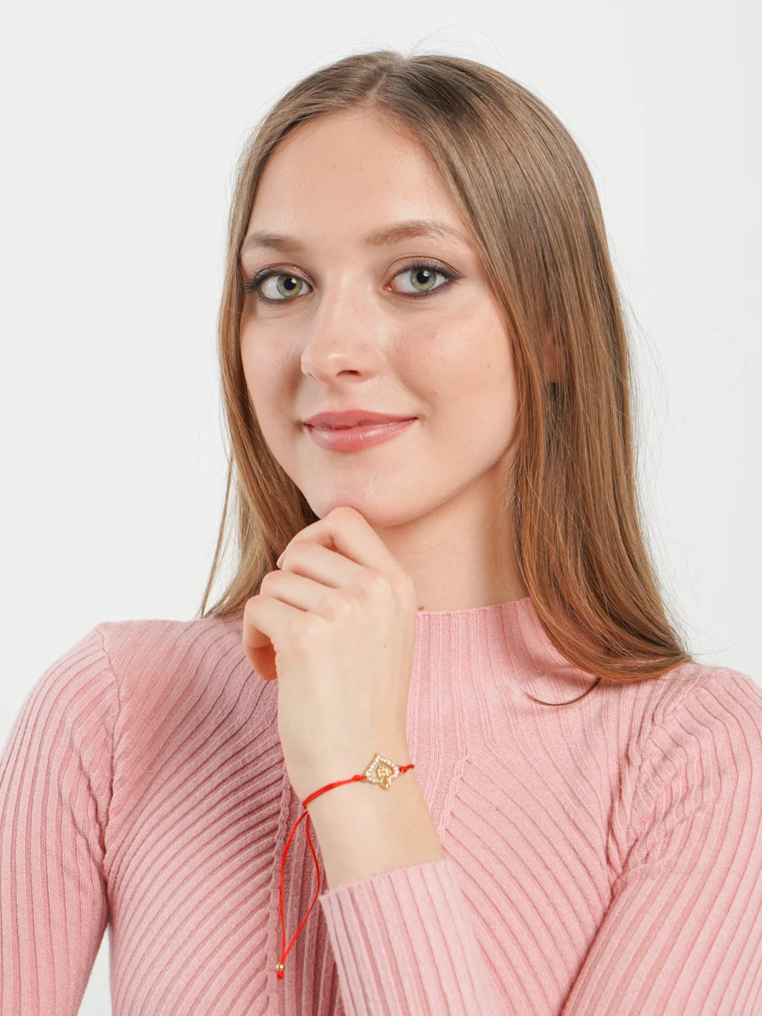 Аметистовый браслет/ красная нить / браслет с подвеской