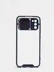 Темно-синий чехол Samsung Galaxy A02s, Самсунг Галакси А02с пластиковый прозрачный с защитой камеры