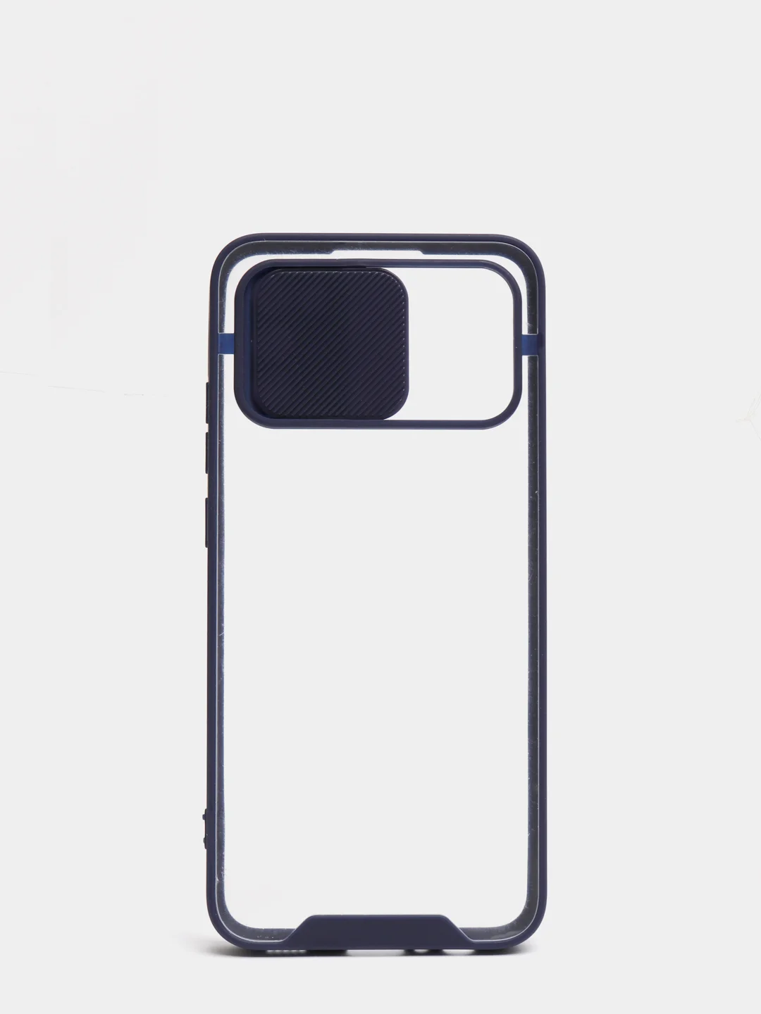 Темно-синий чехол Samsung Galaxy A02s, Самсунг Галакси А02с пластиковый прозрачный с защитой камеры