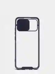 Темно-синий чехол Samsung Galaxy A02s, Самсунг Галакси А02с пластиковый прозрачный с защитой камеры
