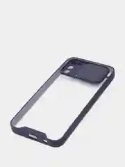 Темно-синий чехол Samsung Galaxy A02s, Самсунг Галакси А02с пластиковый прозрачный с защитой камеры