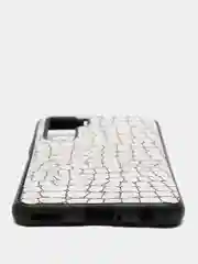 Серебряный чехол Huawei Honor 30s, Хуавей Хонор 30с силиконовый, имитация змеиной кожи