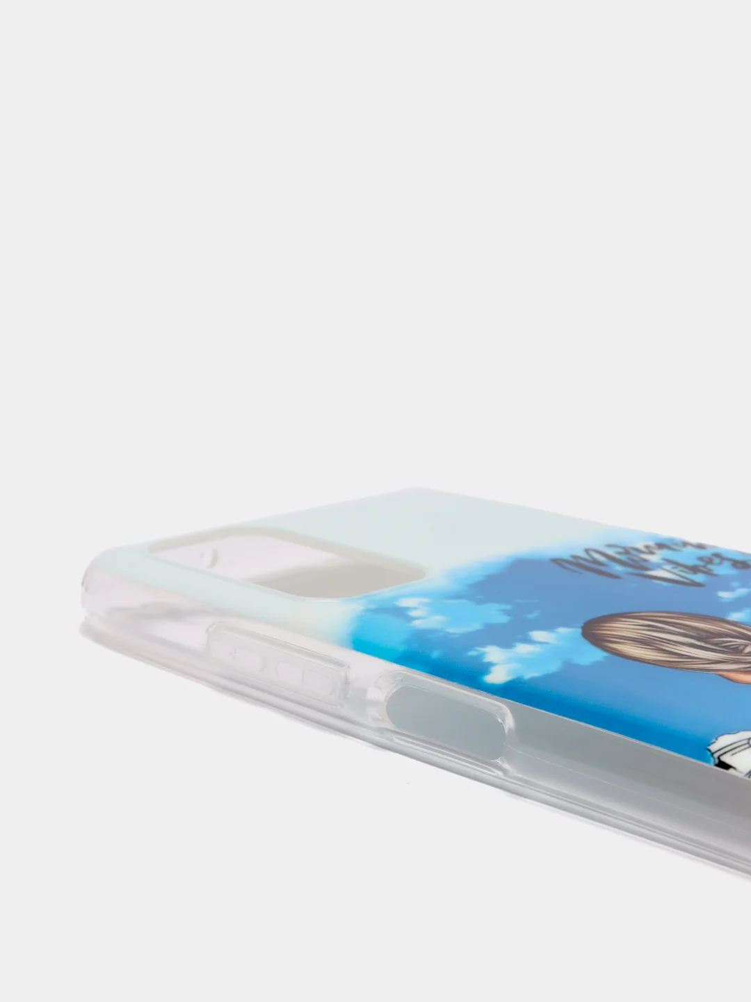 Голубой чехол Samsung Galaxy A03s силиконовый с рисунком (Самсунг Галакси А03с)