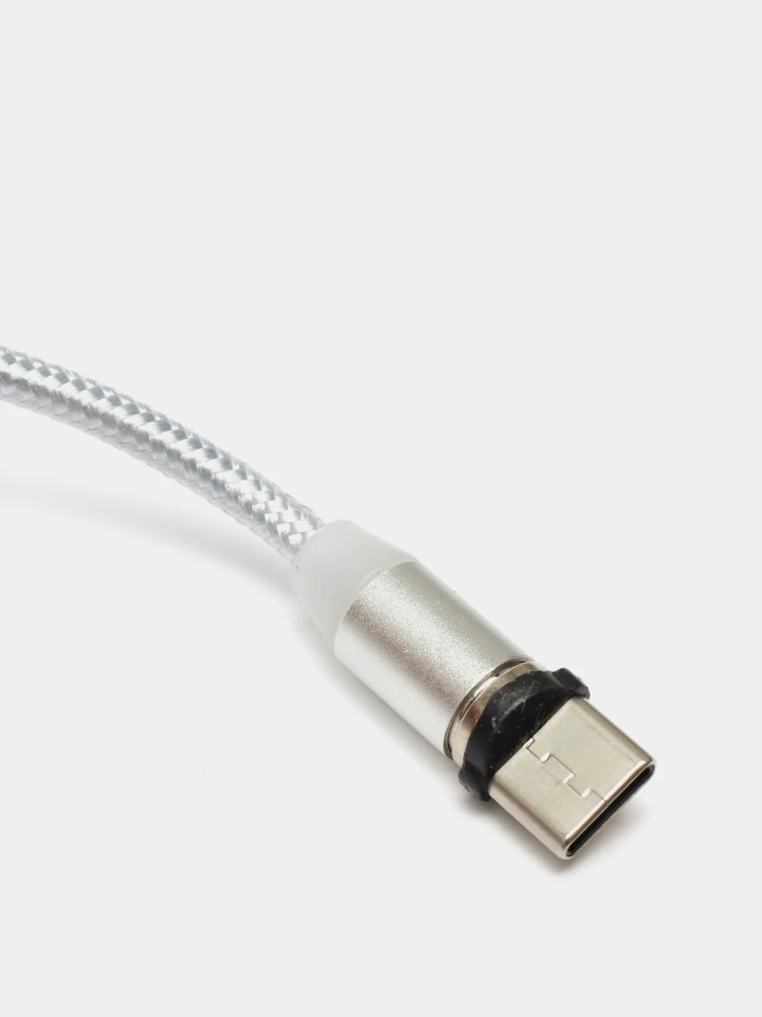 Серебряный кабель для зарядки, 2.1A + магнитный коннектор, Lightning, Type-C, Micro USB, 1 метр