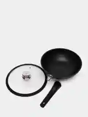 Черный сковорода KENWELL DHL5028 WOK крышка, съемная ручка, 28 см