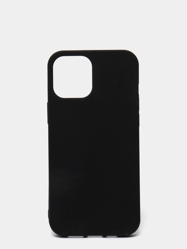 Силиконовый чёрный матовый чехол для iPhone 11 Pro Max, 12 Pro Max, 13 Pro Max, 14 Plus