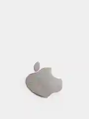 Серый металлик металлическая наклейка-стикер "Яблоко iPhone" на телефон