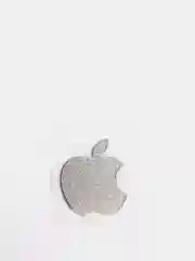 Серый металлик металлическая наклейка-стикер "Яблоко iPhone" на телефон