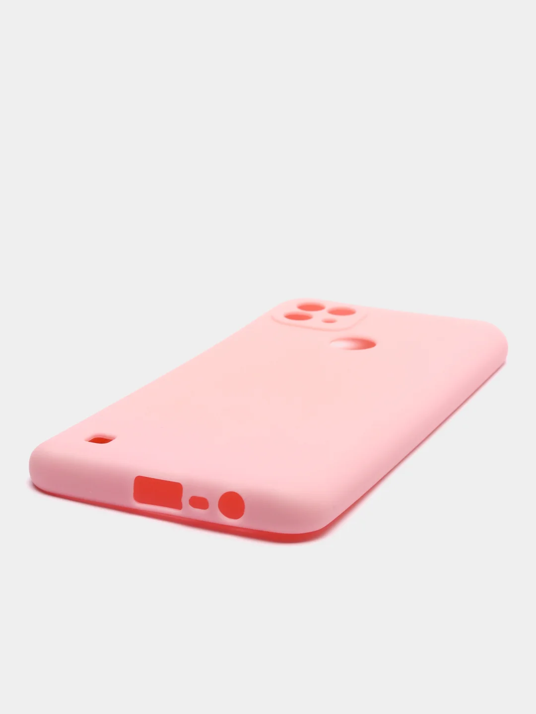 Розовый чехол для Realme C21 силиконовый матовый, цветной