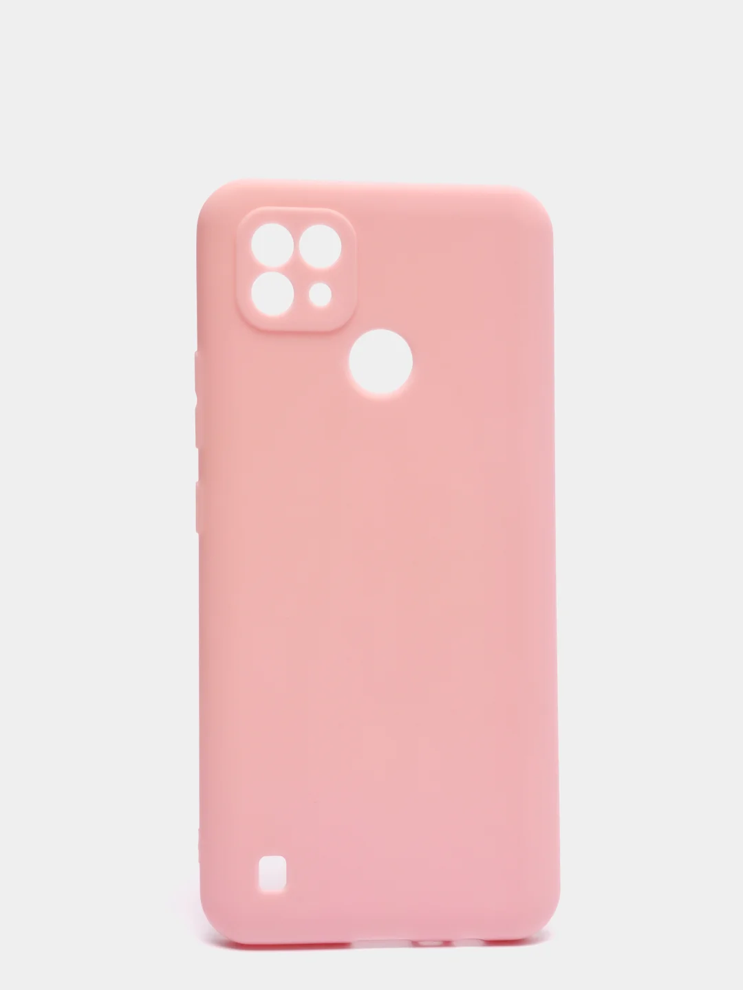 Розовый чехол для Realme C21 силиконовый матовый, цветной