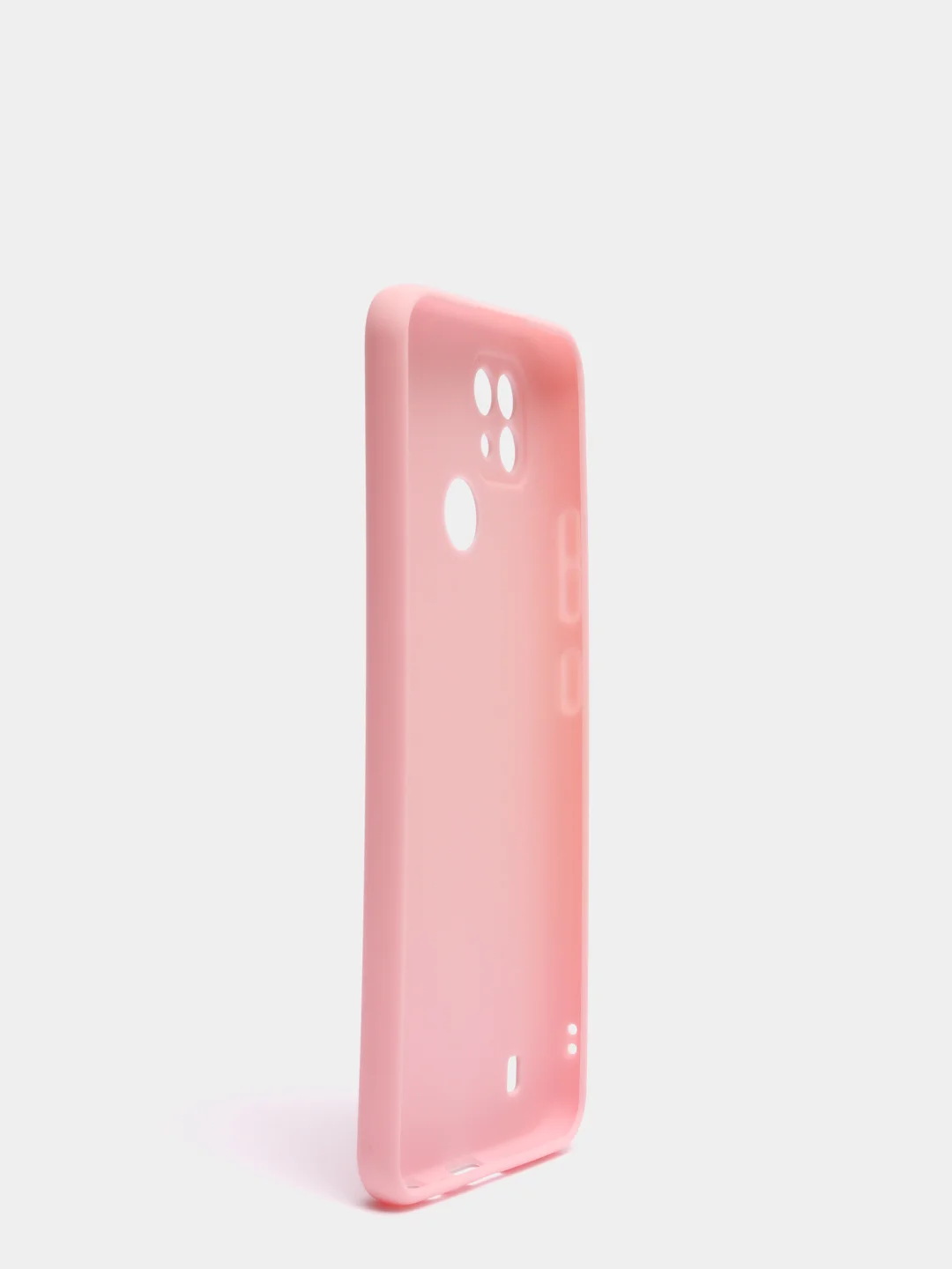 Розовый чехол для Realme C21 силиконовый матовый, цветной