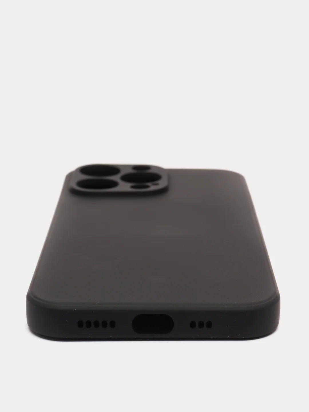 Черный силиконовый чехол с шёлковым покрытием для iPhone 13 Mini, 13 Pro Max