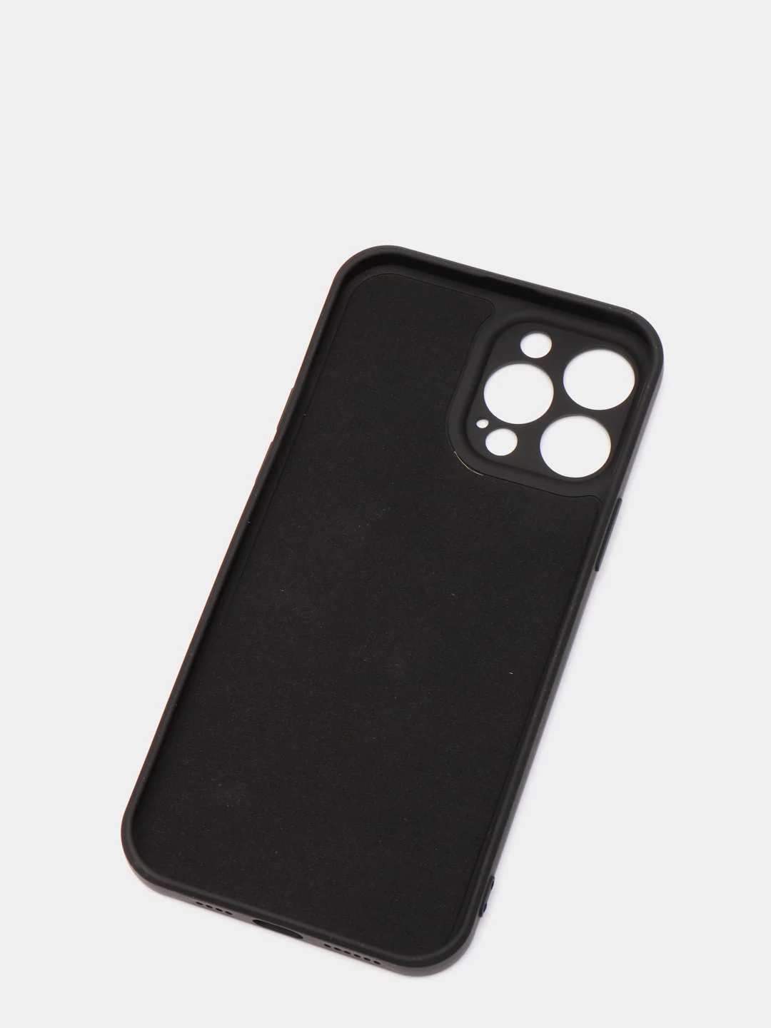 Черный силиконовый чехол с шёлковым покрытием для iPhone 13 Mini, 13 Pro Max