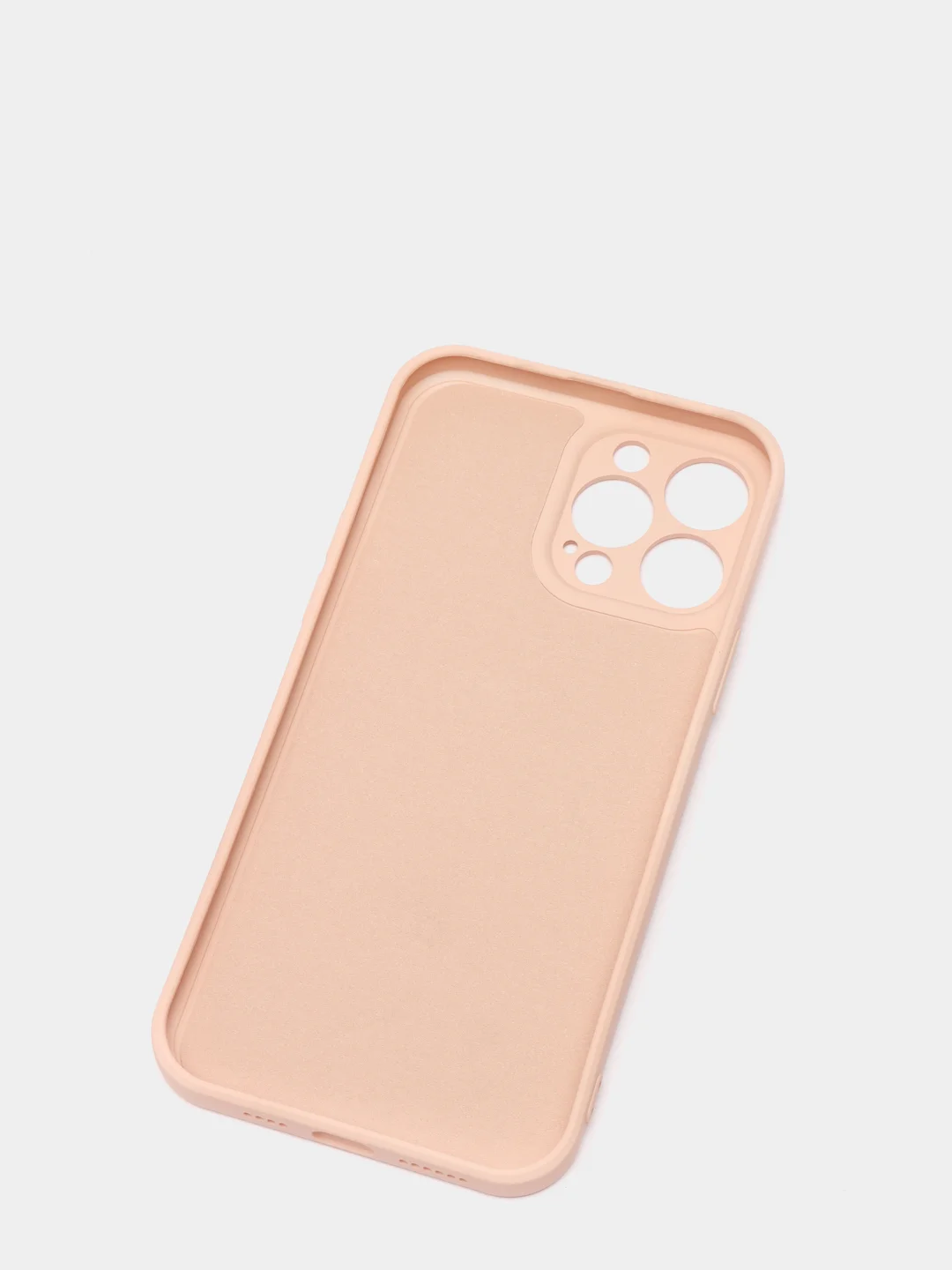 Бежевый силиконовый чехол с шёлковым покрытием для iPhone 13 Mini, 13 Pro Max