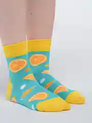 Желтый женские носки, с принтом