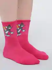 Розовый женские носки цветные, с рисунком