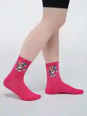 Розовый женские носки цветные, с рисунком