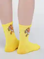 Желтый женские носки цветные, с рисунком